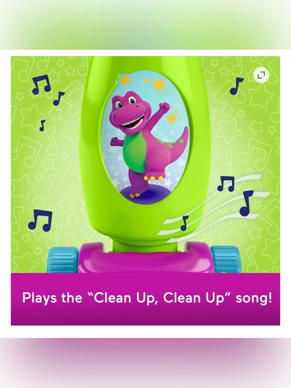 Fisher-Price Barney’s World Clean Up Vacuum Electronic Toddler Toy with Lights,
